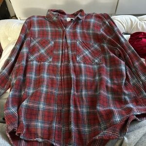 SHEIN Red and Black Casual Button Down Jacket